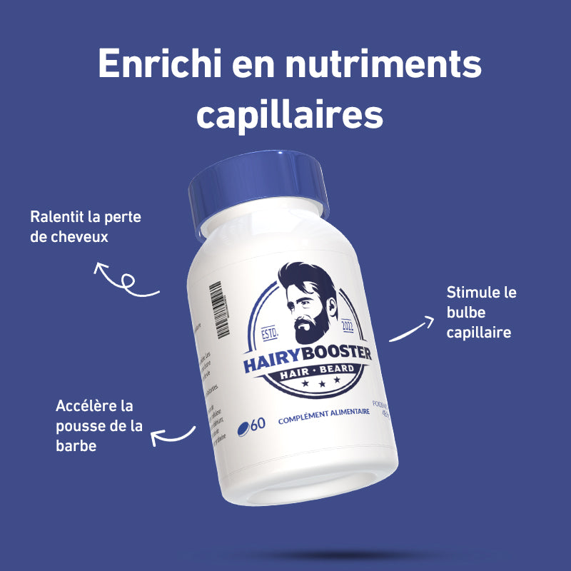 Hairy Booster - Double Action Cheveux & Barbe - 60 gélules