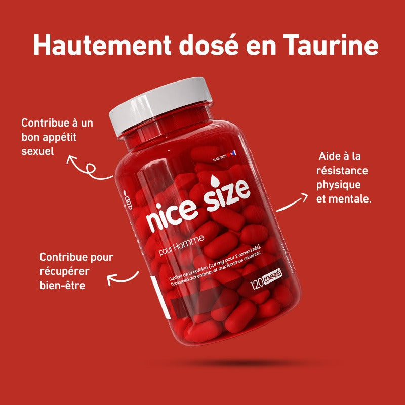 Nice Size - Fermeté, Tonus & Résistance Masculine - Format XL (120 Comprimés)